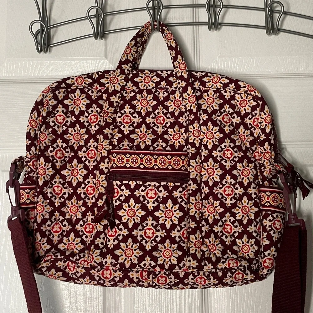 Vera Bradley Floral Quilted Laptop Bag With Shoulder Strap